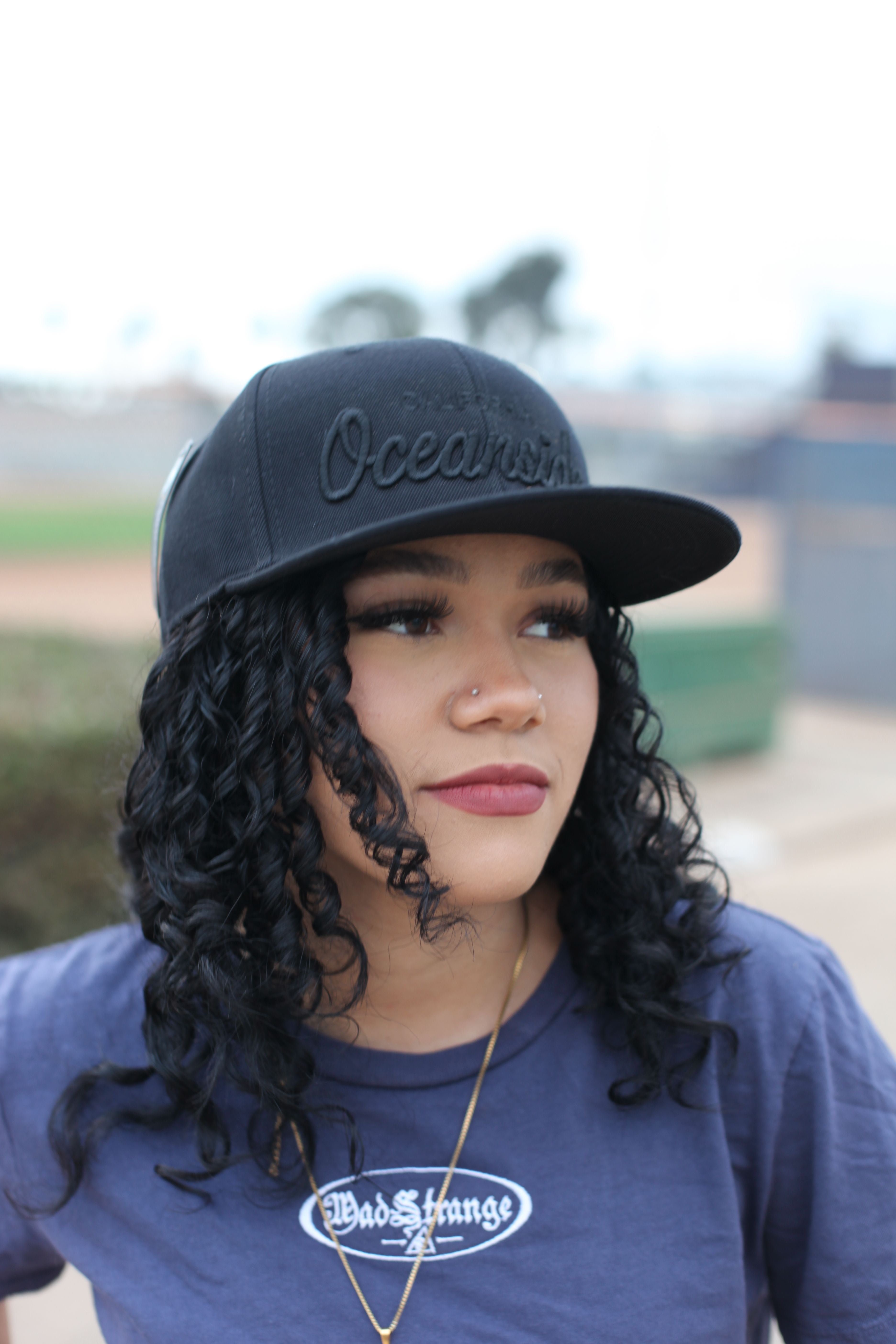 Cursive Classic Snapback (Black on Black)