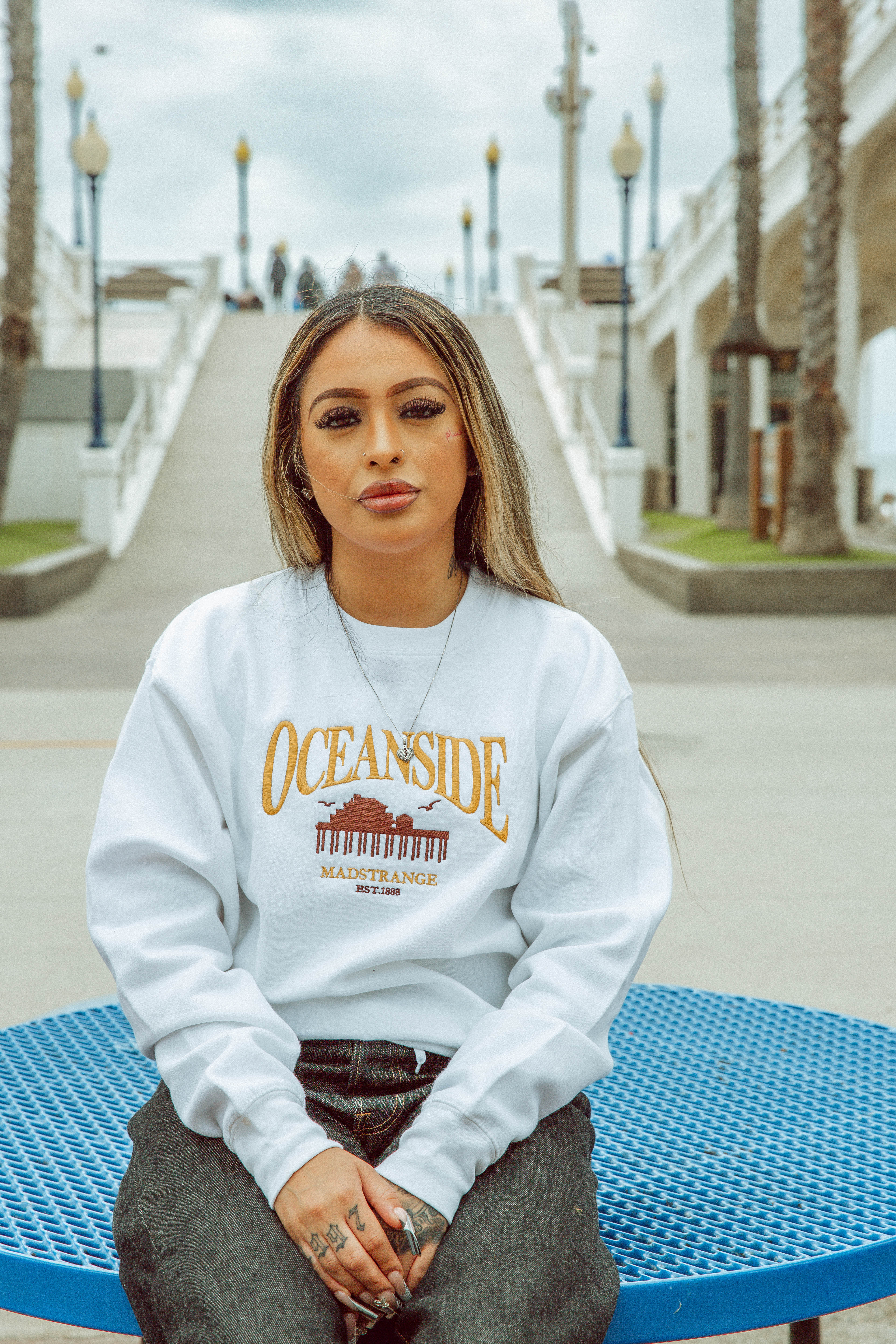 Oceanside “Aspen” Crewneck (White)