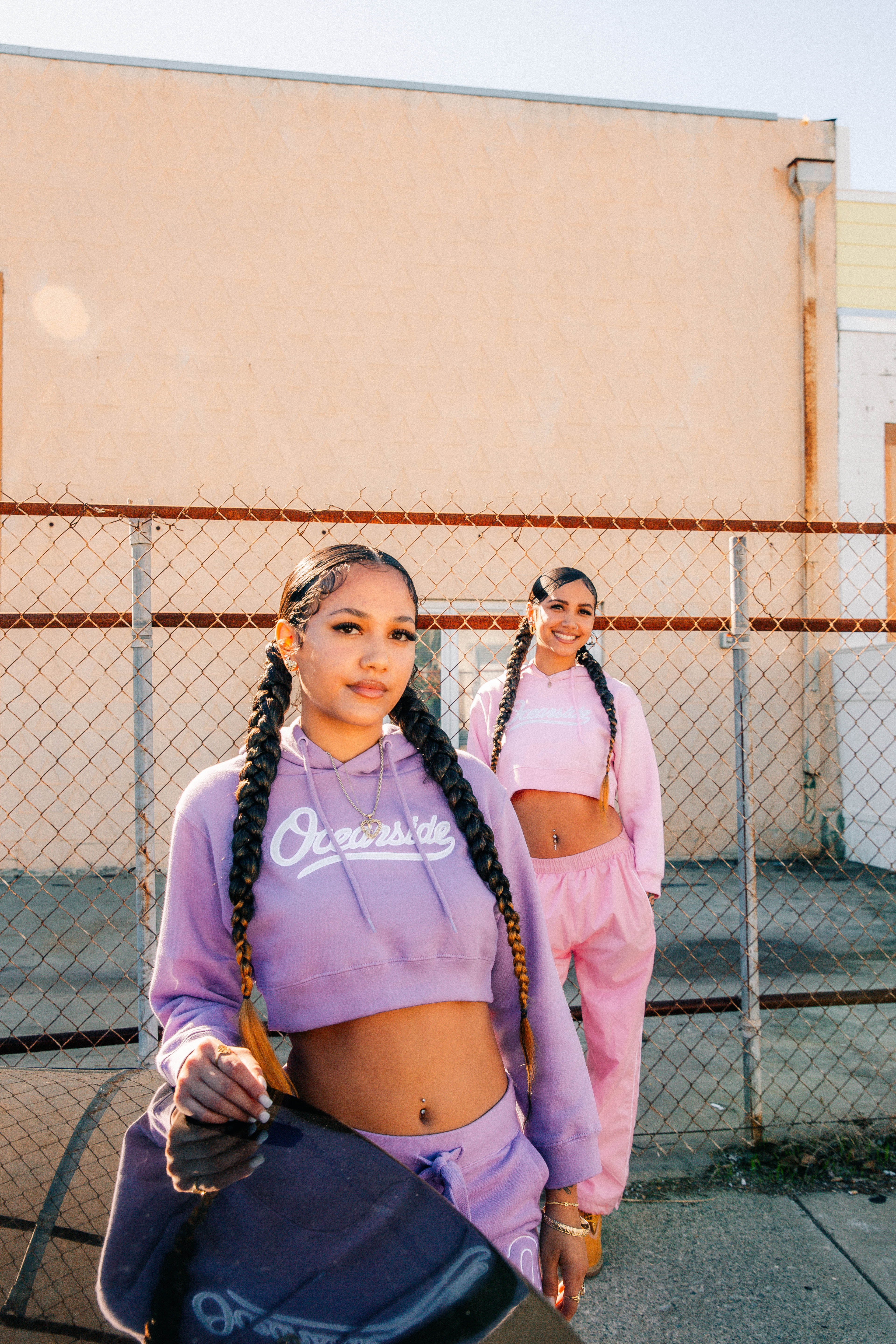 Classic Oceanside Crop Hoodie (Purple)