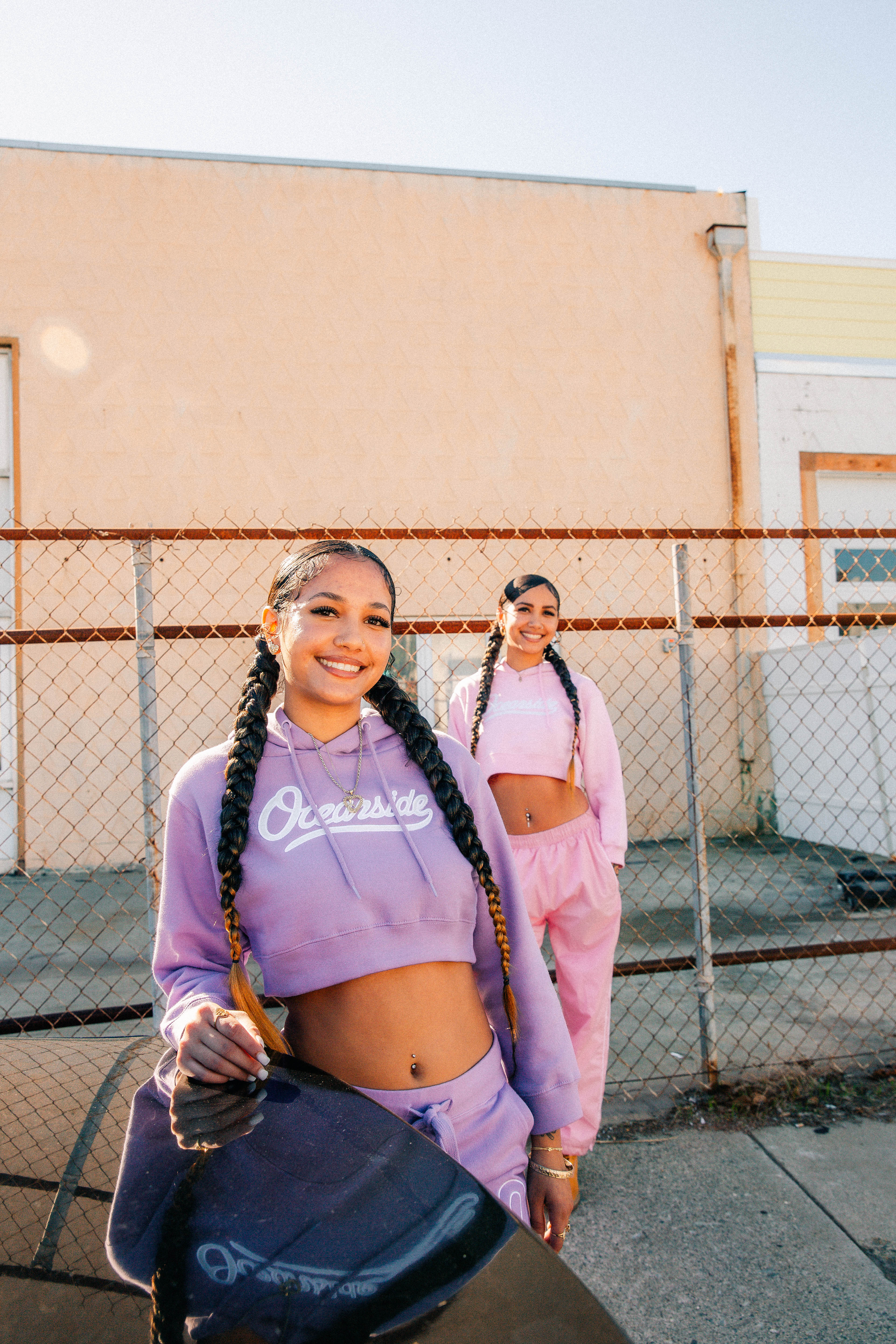 Classic Oceanside Crop Hoodie (Purple)