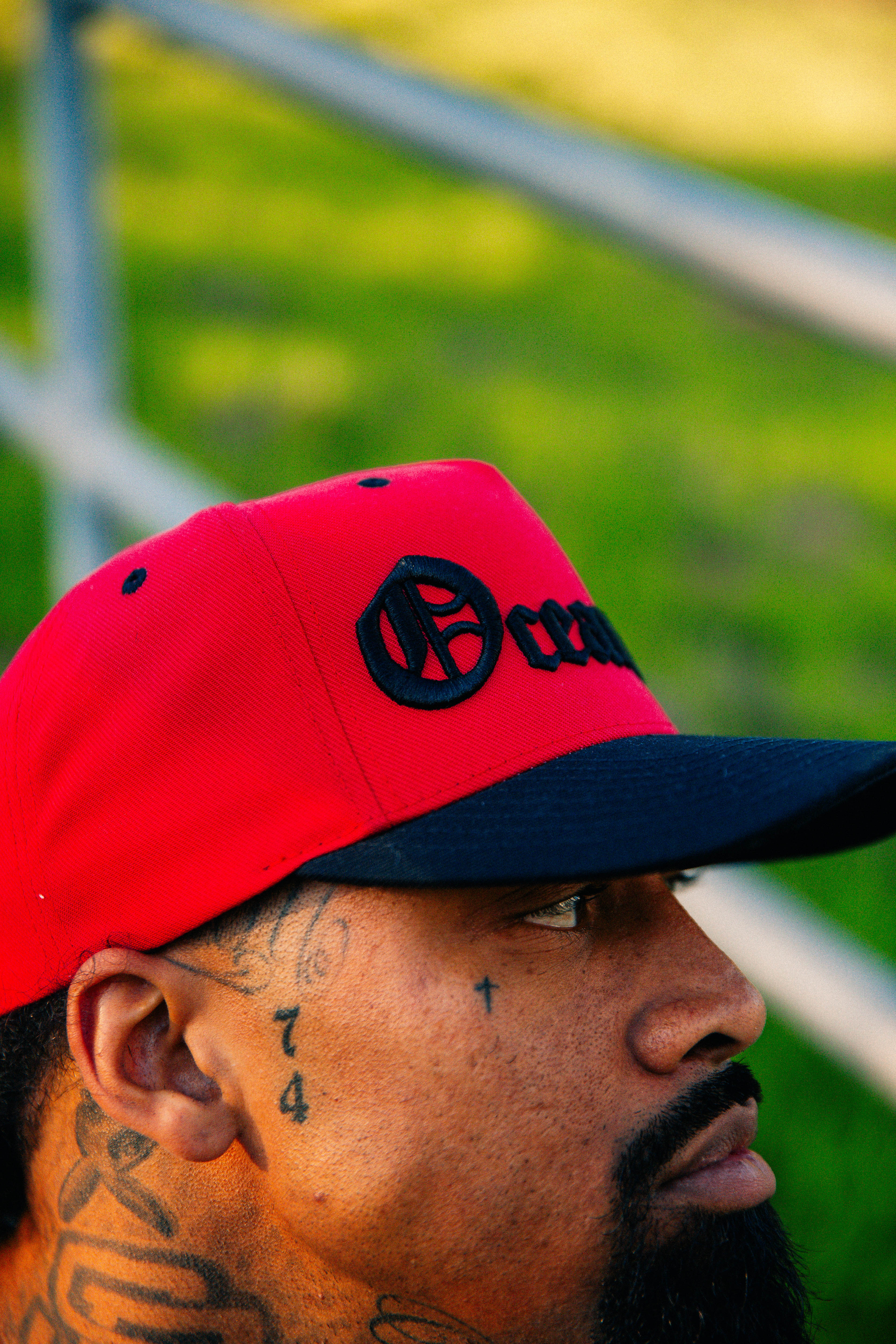 OE Oceanside Snapback Curved Bill (Red and Black)