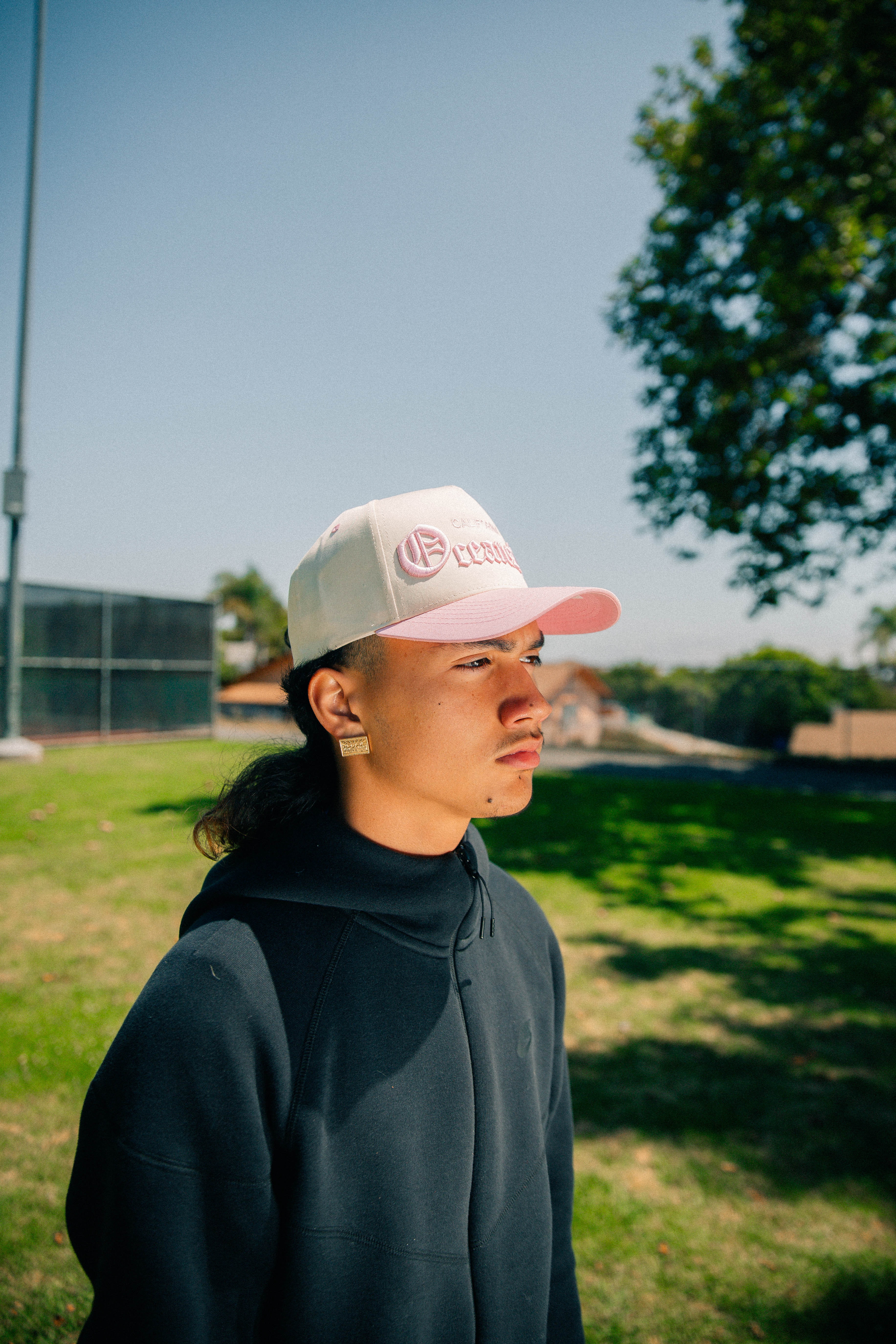 OE Oceanside California Snapback (Bone and Pink)