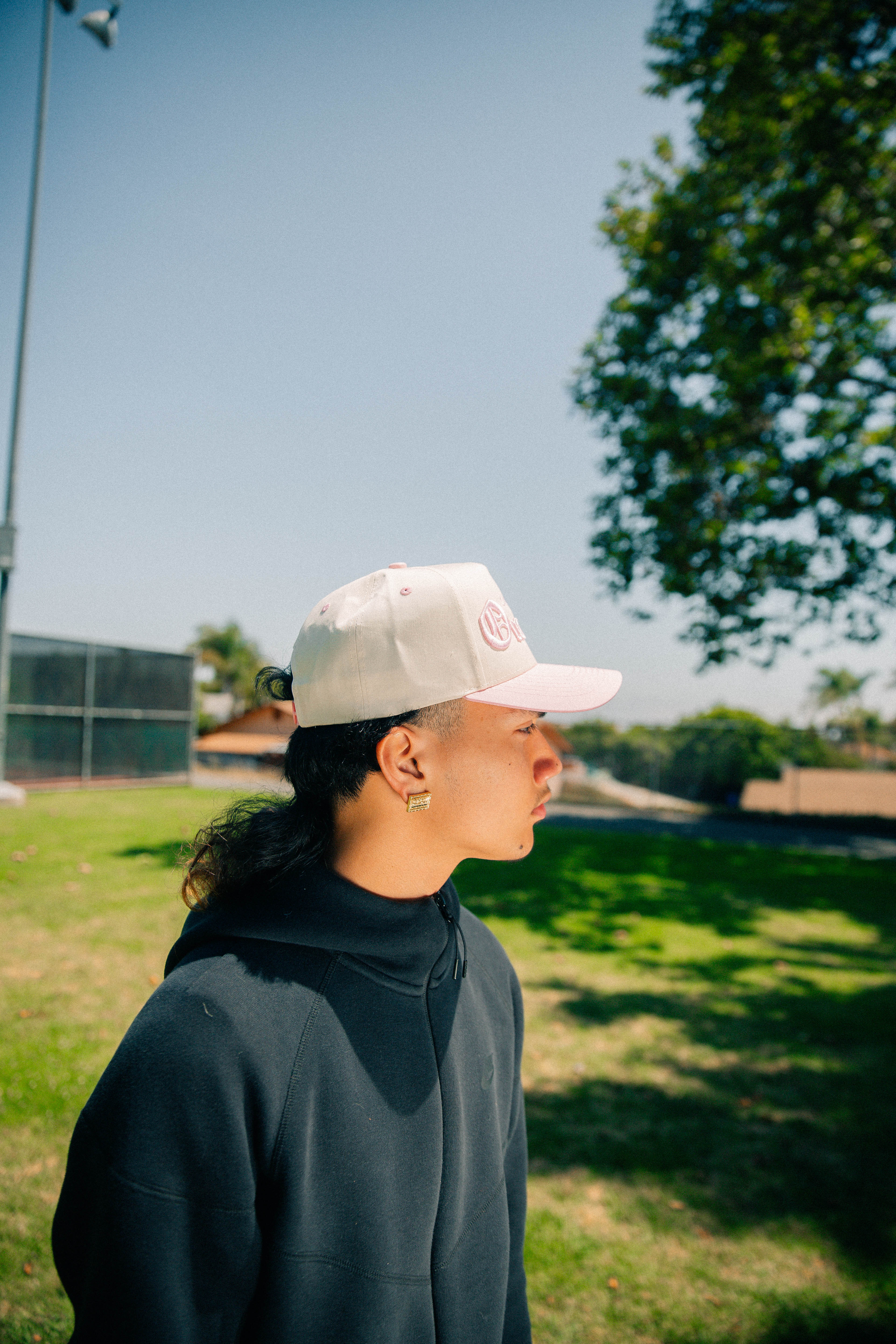OE Oceanside California Snapback (Bone and Pink)
