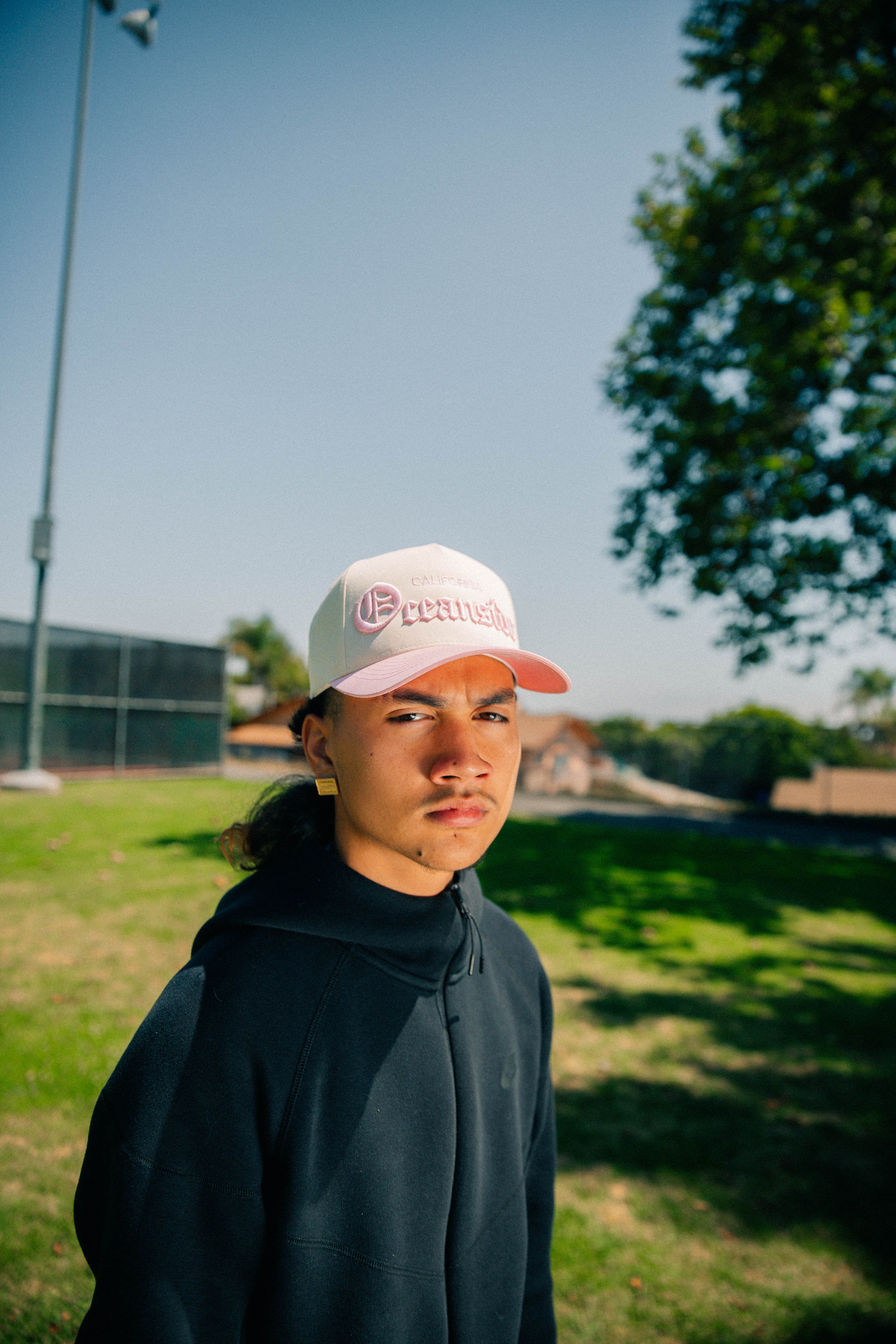 OE Oceanside California Snapback (Bone and Pink)