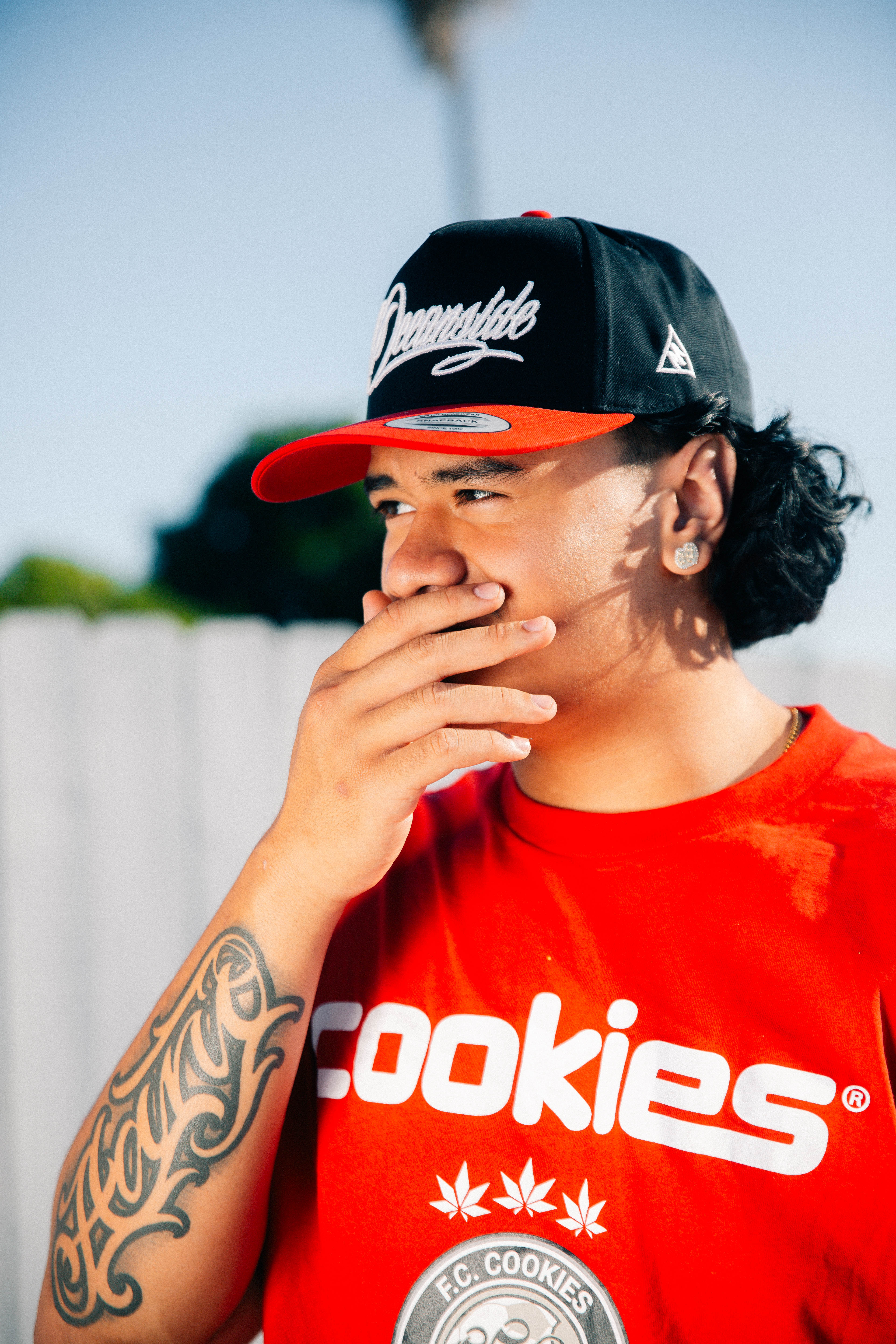 Heart Oceanside Snapback (Black/Red)