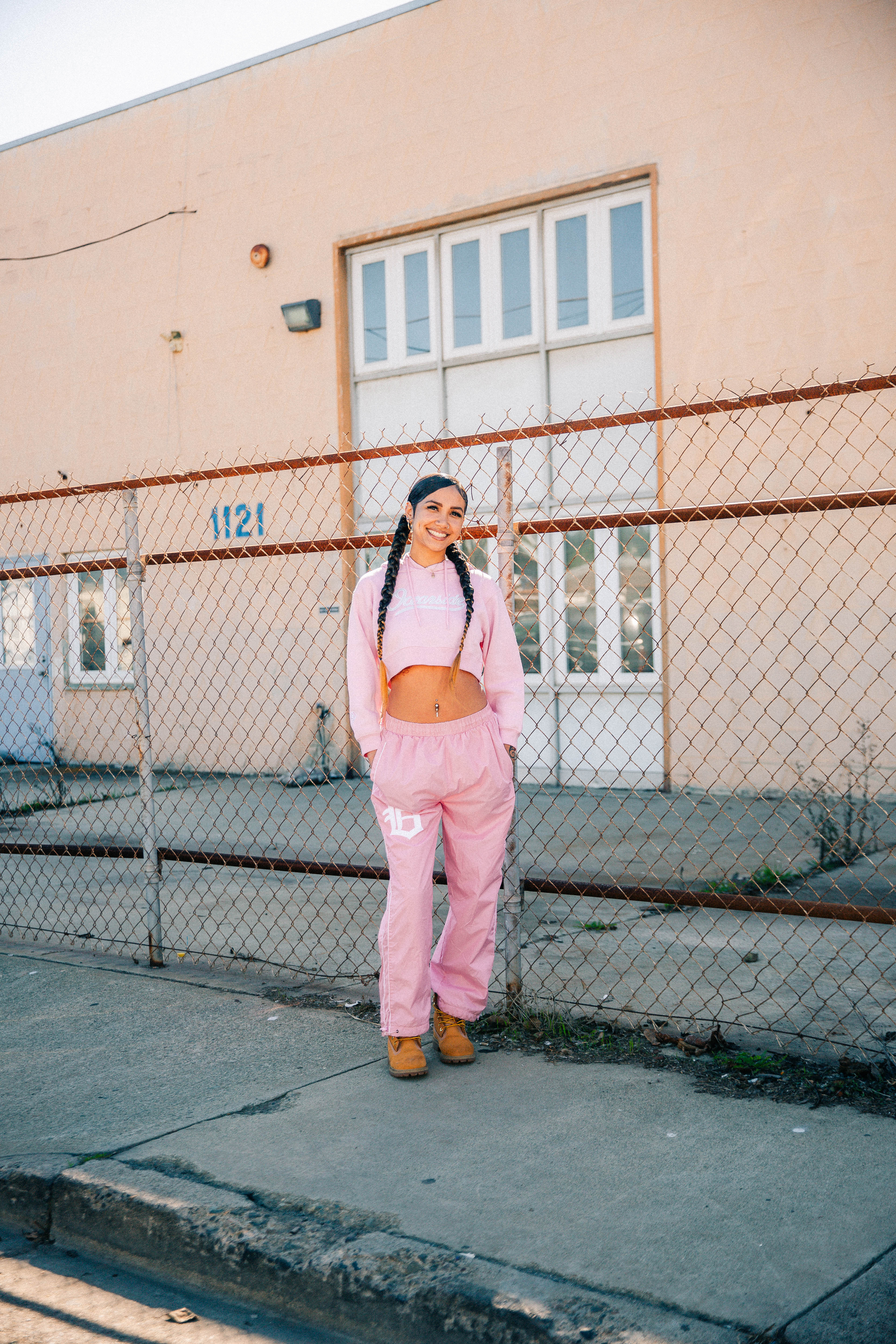 Classic Oceanside Crop Hoodie (Pink)