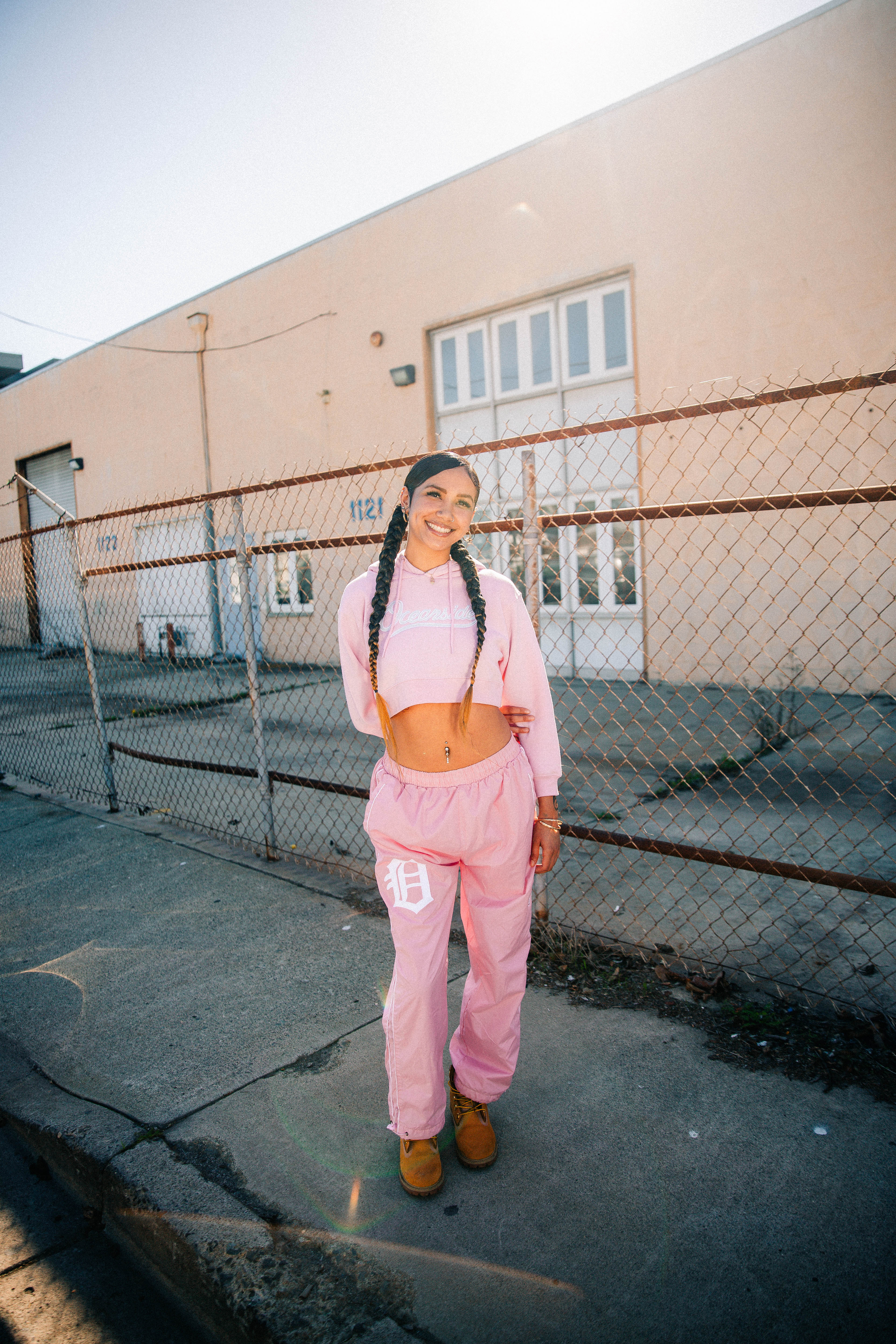 Classic Oceanside Crop Hoodie (Pink)