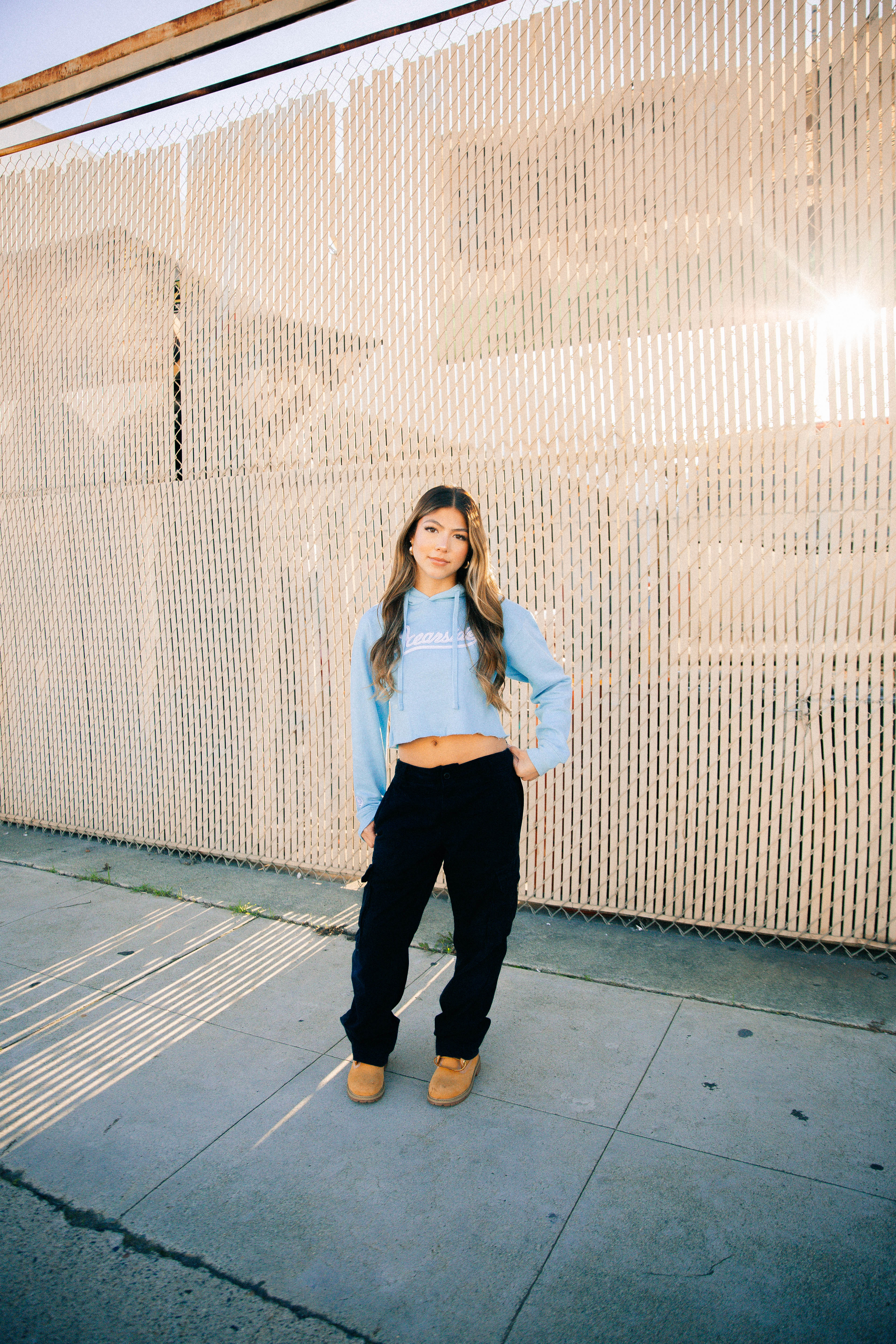 Classic Oceanside Crop Hoodie (Light Blue)