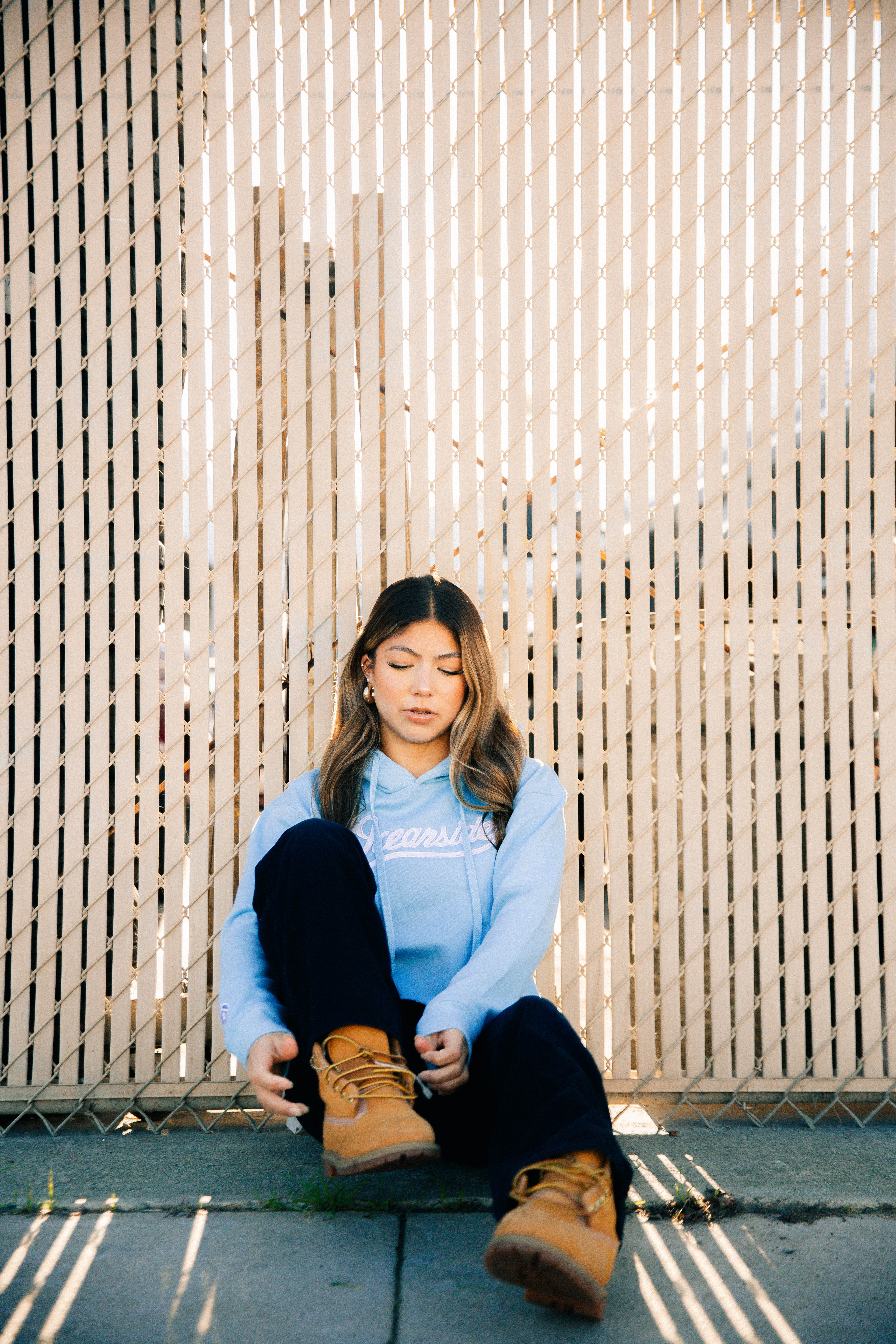 Classic Oceanside Crop Hoodie (Light Blue)