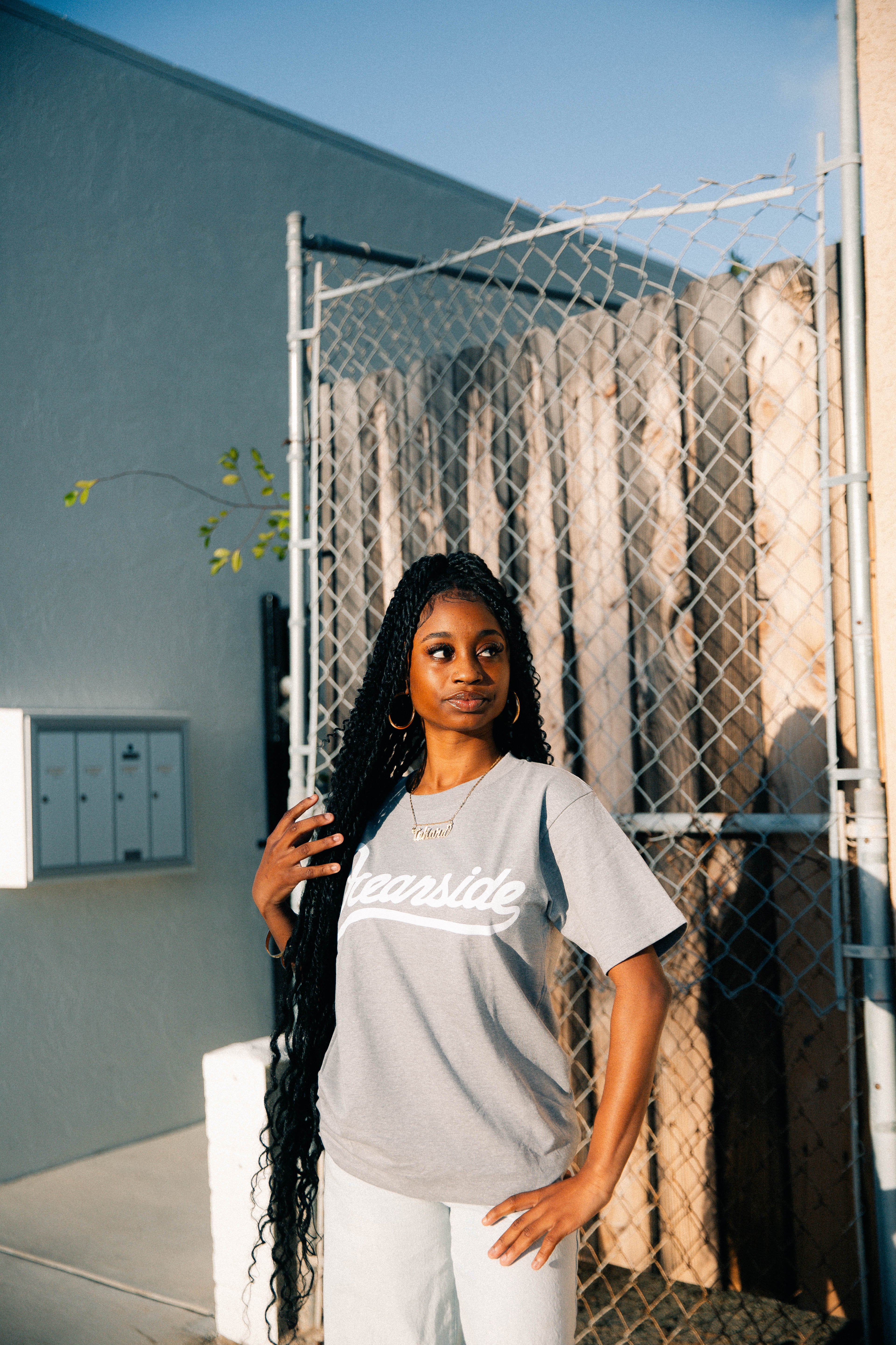 Oceanside Classic T-Shirt (Ash Grey and White)