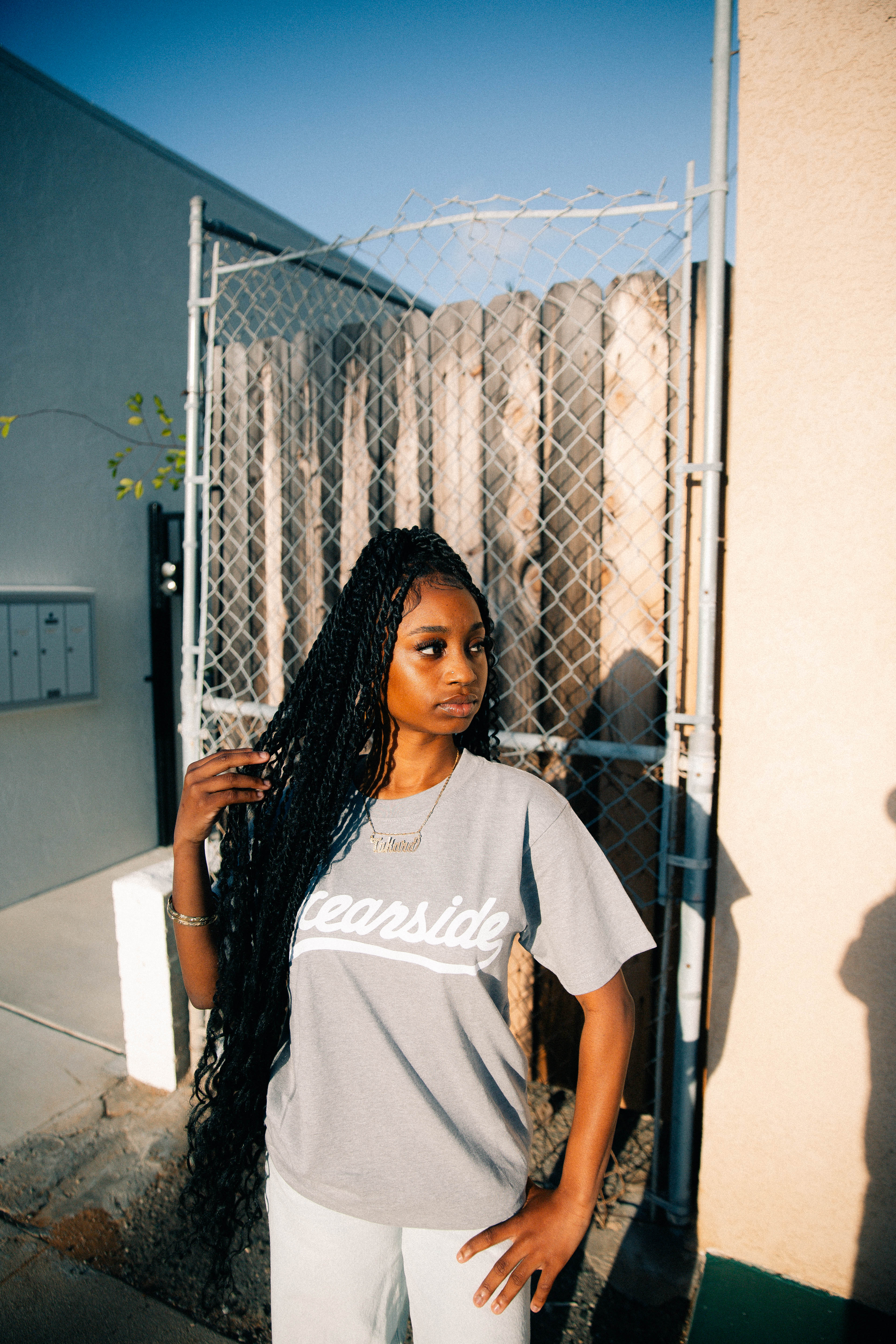 Oceanside Classic T-Shirt (Ash Grey and White)