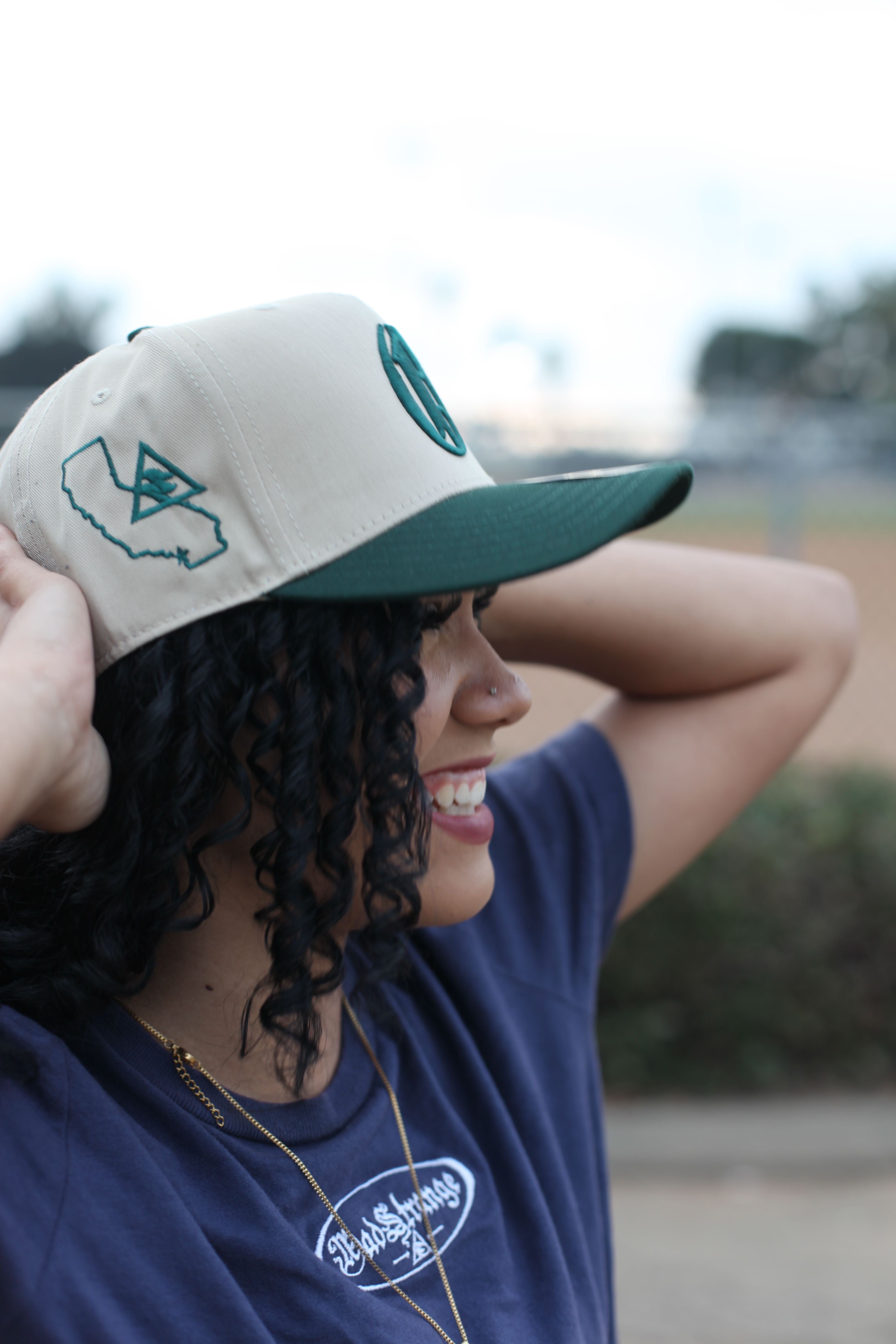 Oceanside Cream/Green Hat