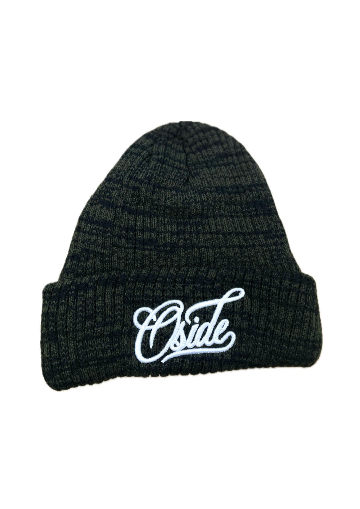 Oside Knitted Beanie (Green & Black)