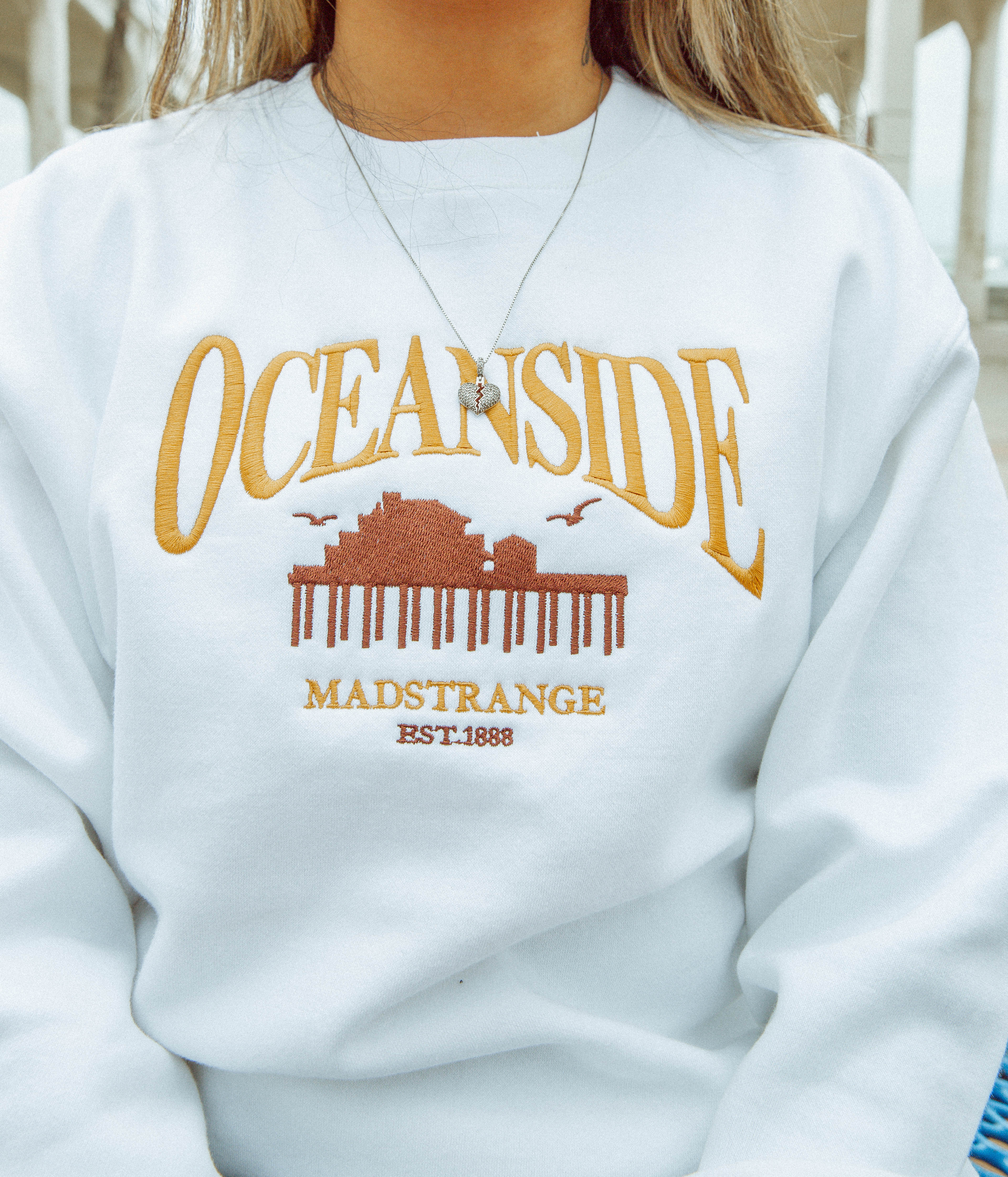 Oceanside “Aspen” Crewneck (White)