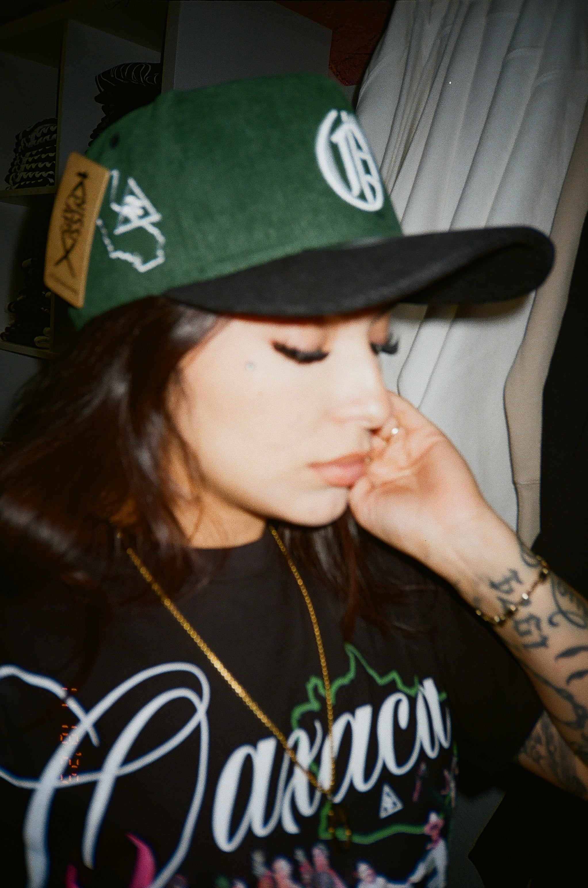 OOE Corduroy Snapback (Green/White/Black Front)