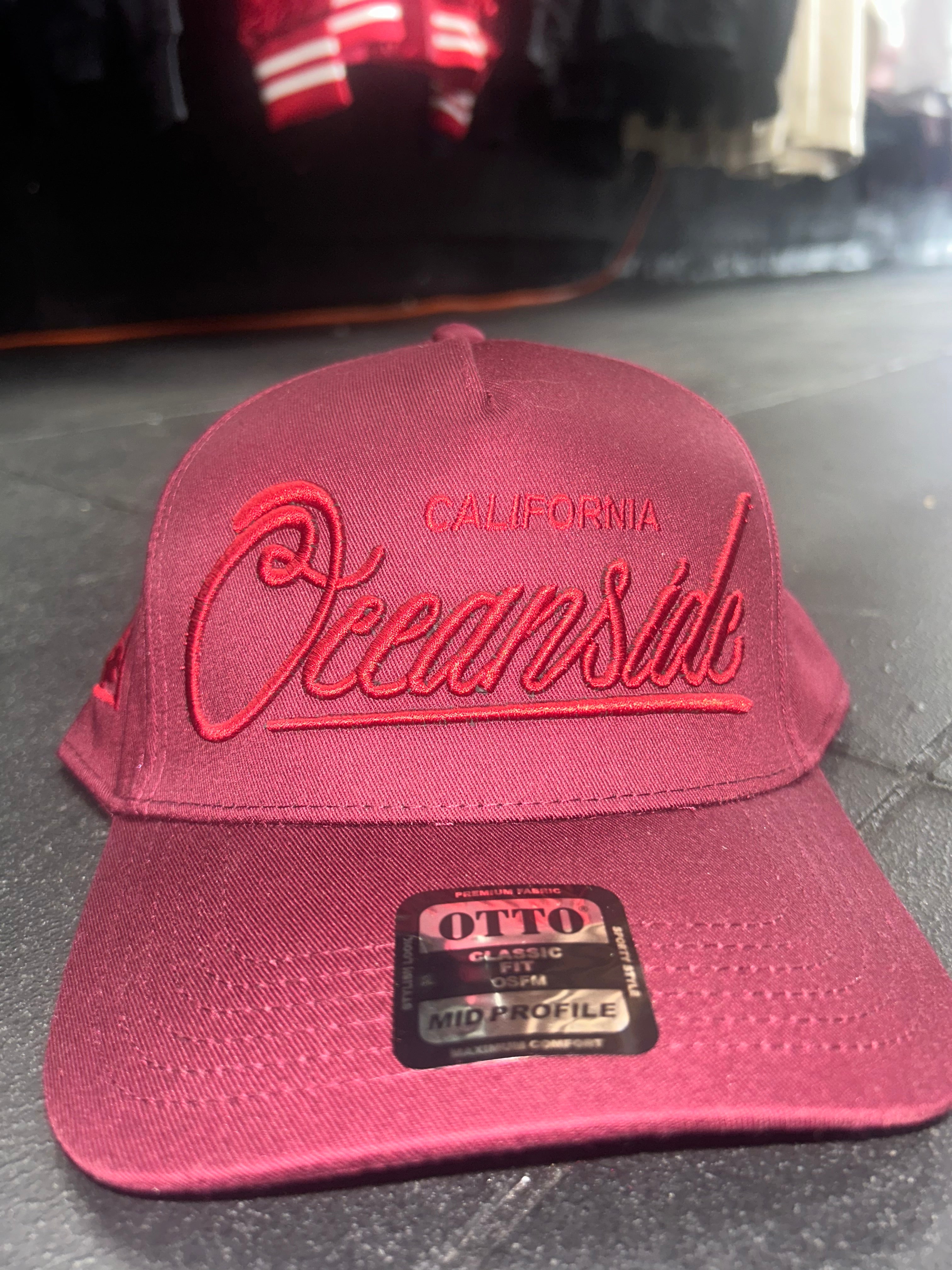 Oceanside Script (Burgundy on Burgundy)