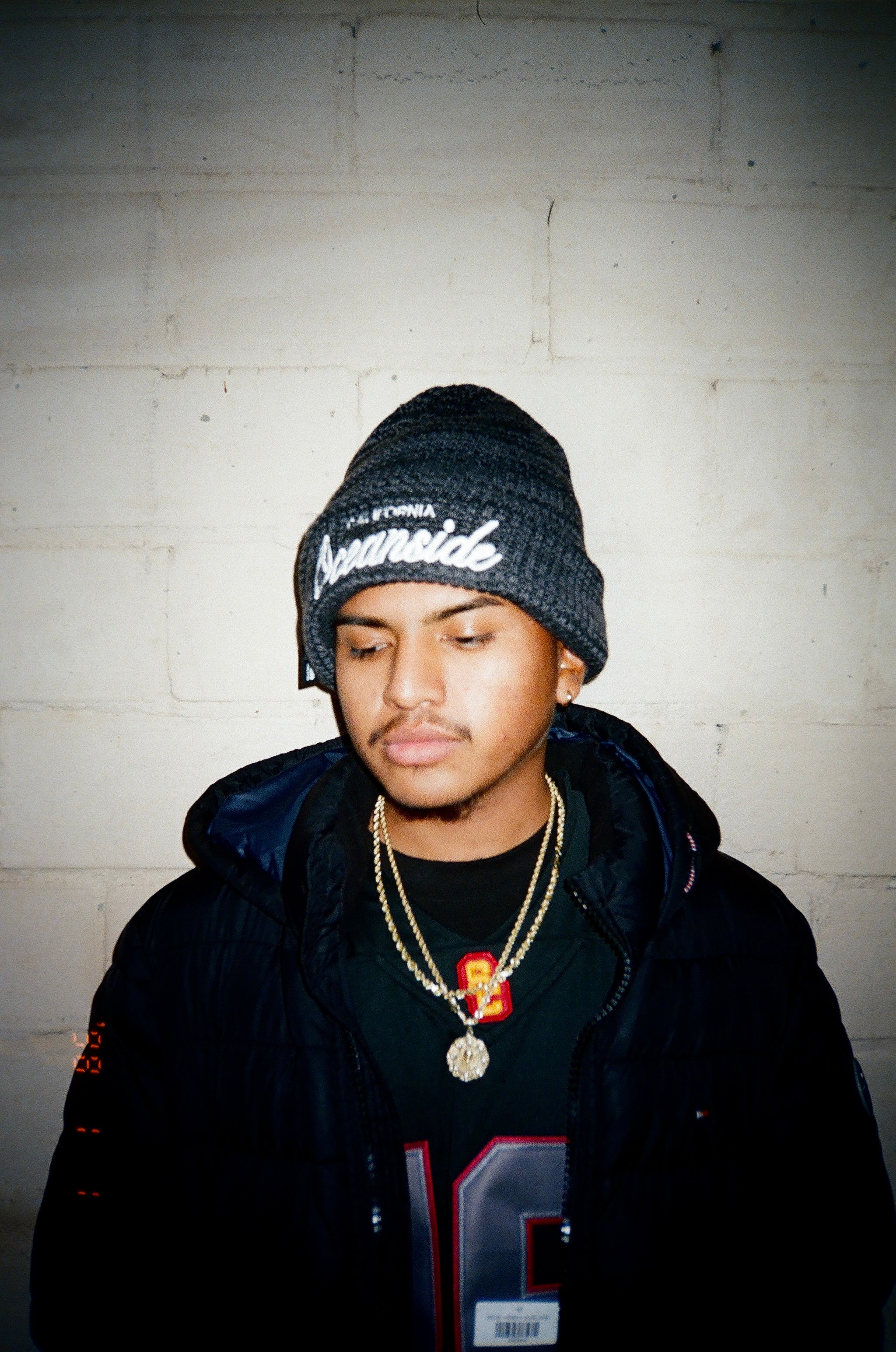 Oceanside Cursive Knitted Beanie