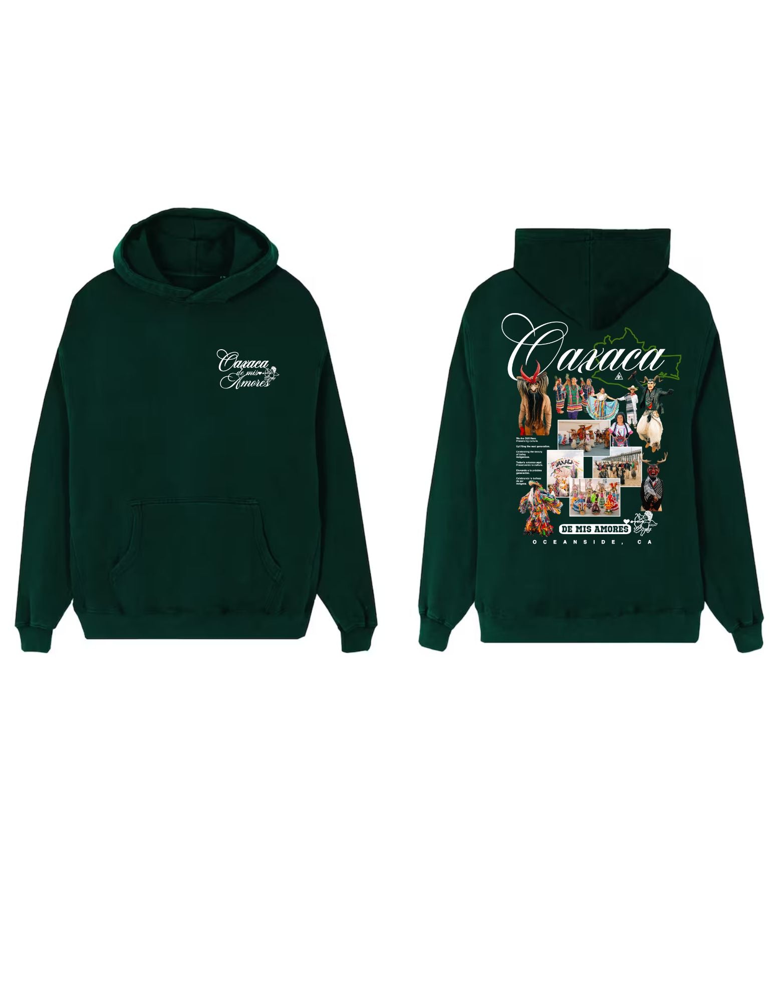 Oaxaca De Mis Amores Hoodie (Forrest Green)