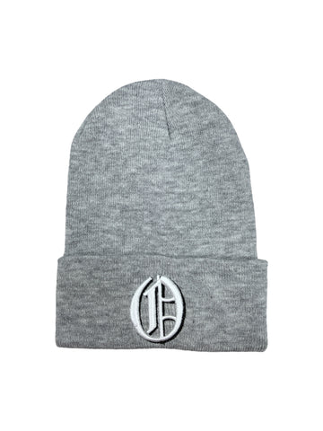 Old English "O" Beanie Knitted (Grey)
