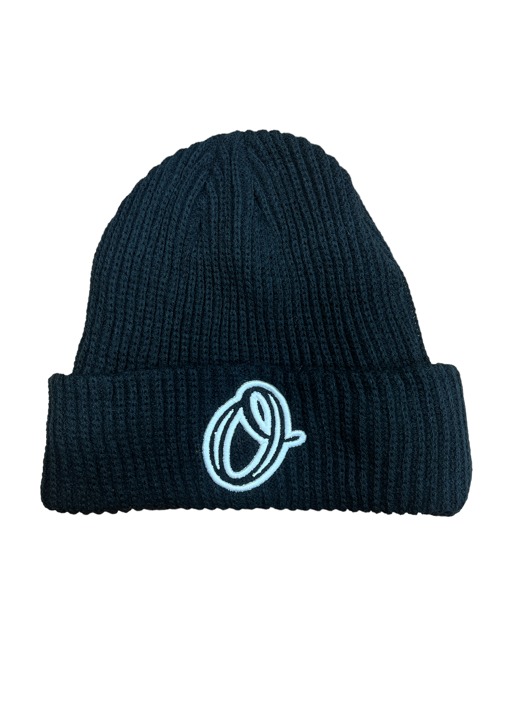 Cursive &quot;O&quot; Beanie Knitted (Black)