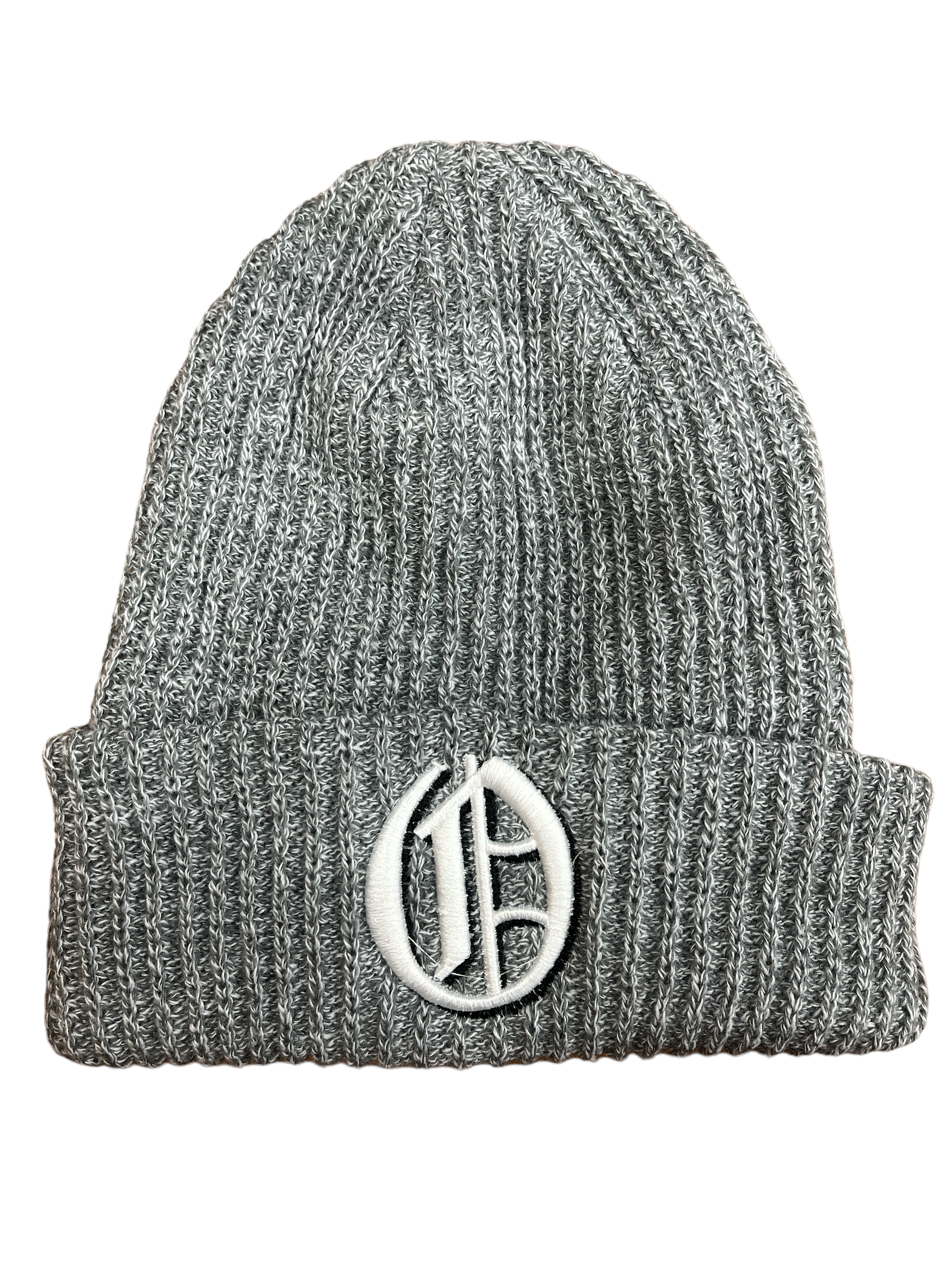 Old English &quot;O&quot; Beanie Knitted (Grey)