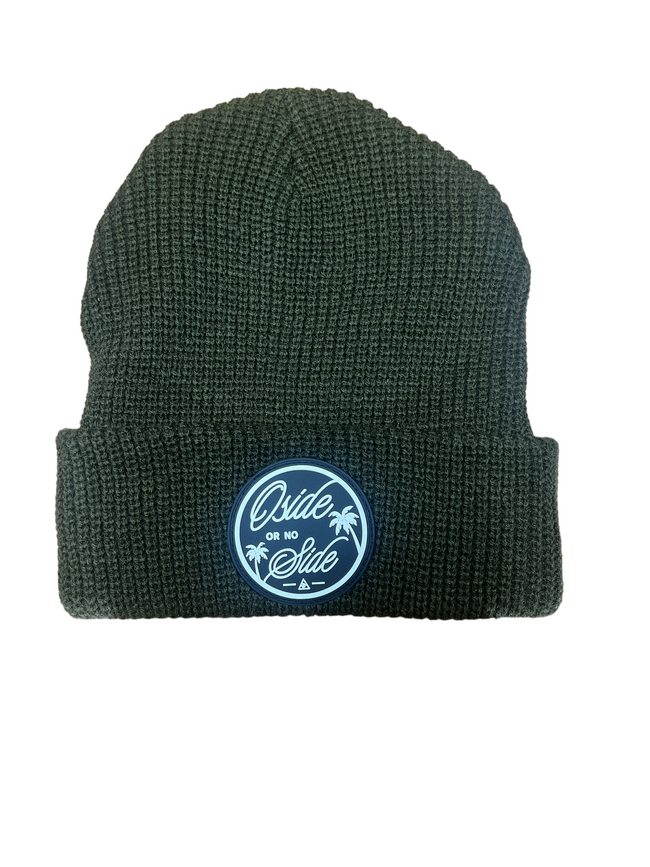 Oside Or No Side Patch Beanie (Olive Green)